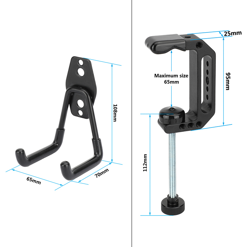 CAMVATE Extended Super C Clamp With Double Prong Wall Mount Hook And 1/4" & 3/8" Mounting Points For Photographic Accessories