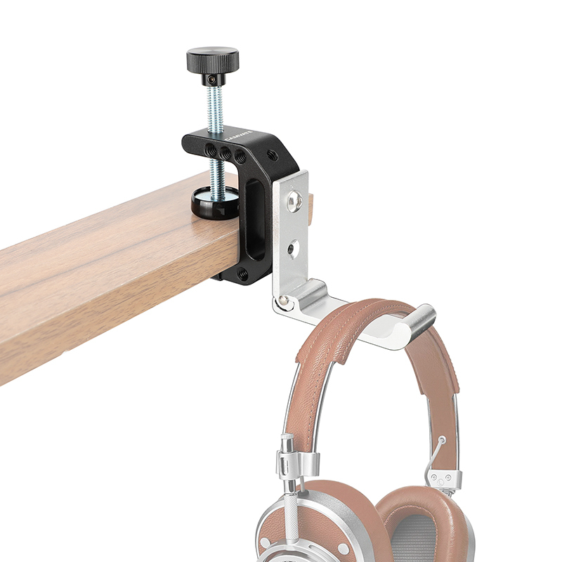 CAMVATE Foldable Wall Hanging Hook Heavy Duty (Silver) For Tool Storage + C Clamp With 1/4" & 3/8" Mounting Points