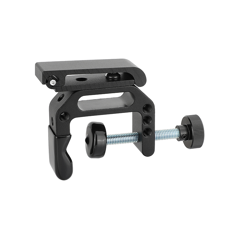 CAMVATE Foldable Wall Hanging Hook Heavy Duty (Black) For Tool Storage + C Clamp With 1/4" & 3/8" Mounting Points