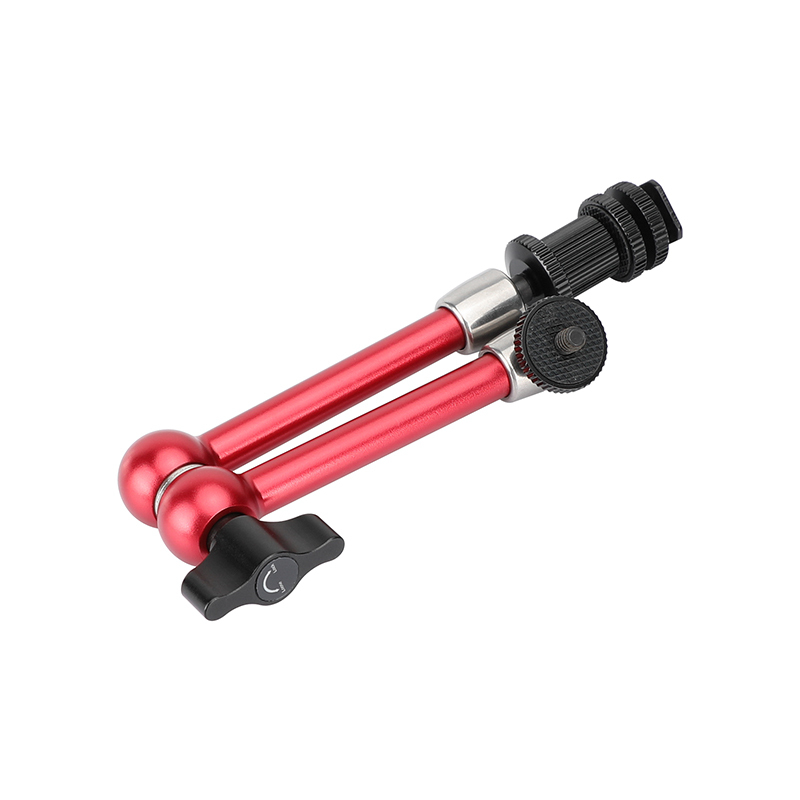 CAMVATE Universal 11" Articulating Magic Arm Stainless Steel Made With Shoe Mount (Red) For DSLR Camera Monitor / Flashlight