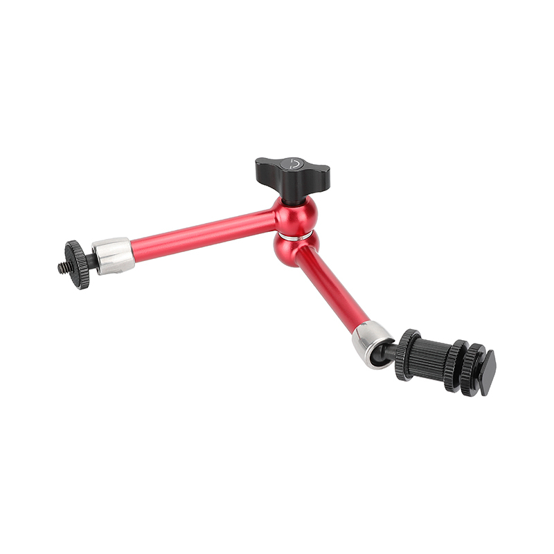 CAMVATE Universal 11" Articulating Magic Arm Stainless Steel Made With Shoe Mount (Red) For DSLR Camera Monitor / Flashlight