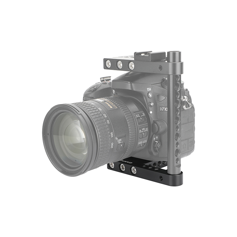 CAMVATE Universal Camera Baseplate With 1/4"-20 Thread Screw And 15mm Single Rod Holder Aluminum Cross Bar (106mm Long)