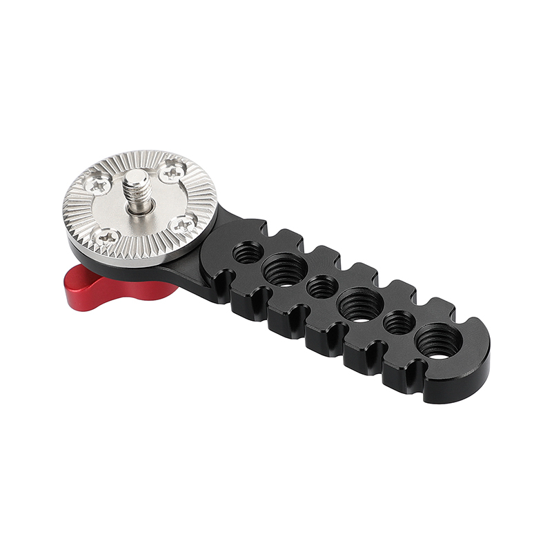 CAMVATE Universal Extension Arm Jagged Style With ARRI Rosette Mount M6 Thread Screw Red Knob For DSLR Camera Cage Rig