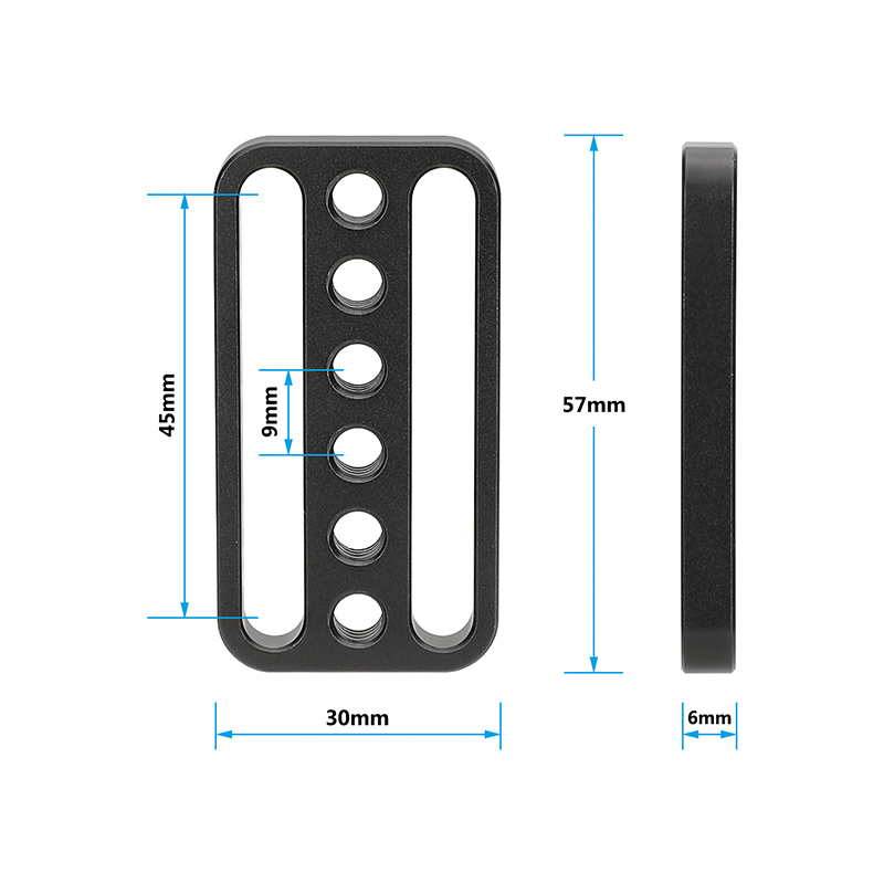 CAMVATE Universal Cheese Plate Extension Plate With 1/4"-20 Mounting Points For Photographic Accessory DIY Configuration