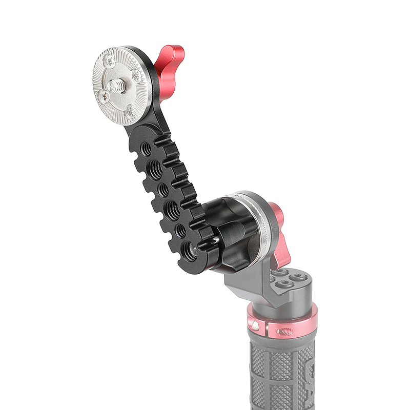 CAMVATE Extension Arm Jagged Style With Double-end ARRI Rosette Mount M6 Thread (Red Knob) For DSLR Camera Shoulder Rig