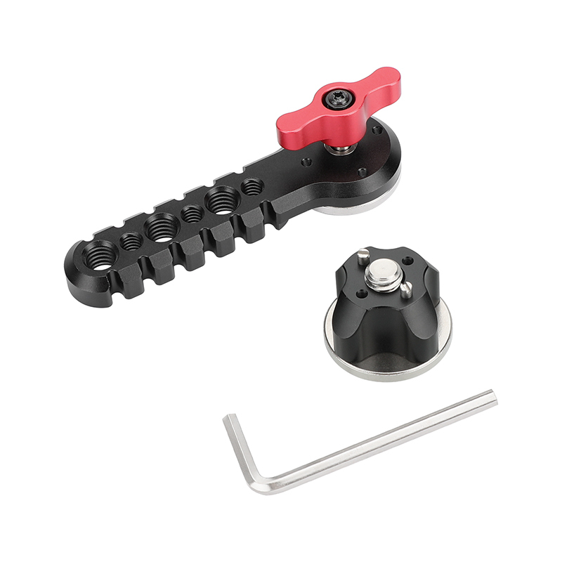 CAMVATE Extension Arm Jagged Style With Double-end ARRI Rosette Mount M6 Thread (Red Knob) For DSLR Camera Shoulder Rig