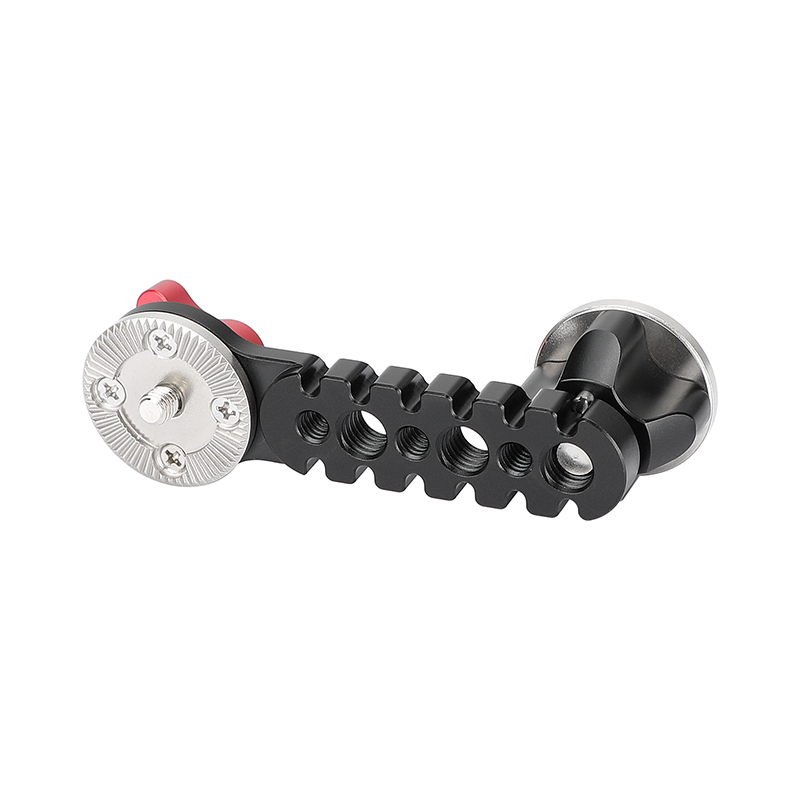 CAMVATE Extension Arm Jagged Style With Double-end ARRI Rosette Mount M6 Thread (Red Knob) For DSLR Camera Shoulder Rig