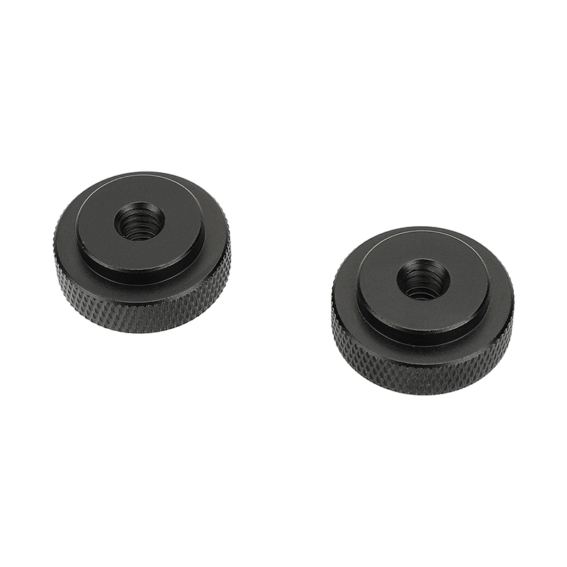CAMVATE 1/4"-20 Female Thread Thumb Wheel Lock Nut Adapter 25mm Diameter (2 Pieces Black)