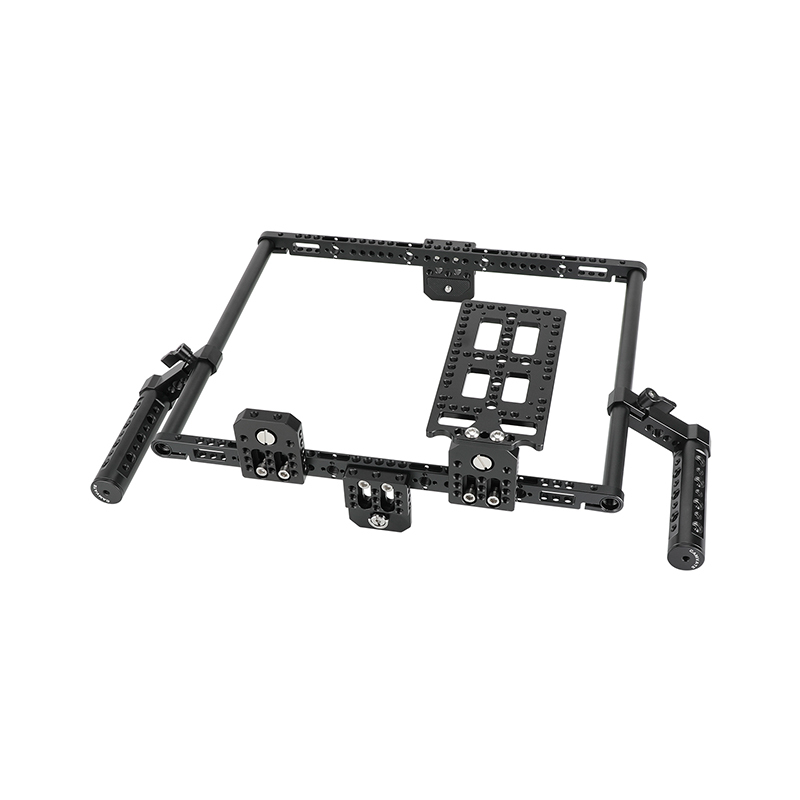 CAMVATE Adjustable Camera 10" Monitor Cage Rig With Dual Cheese Handle & Cheese-Type Plate