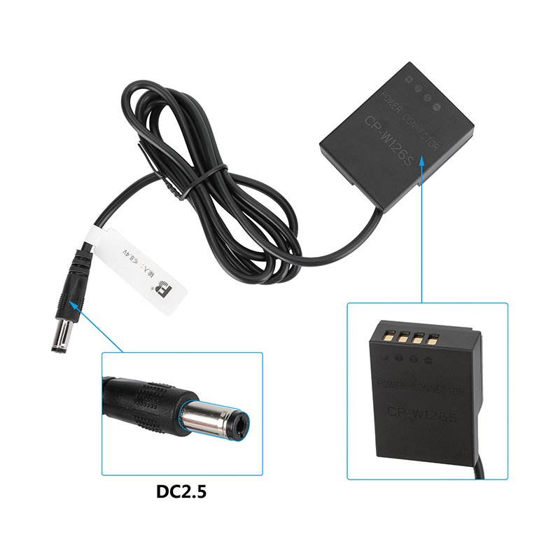 CAMVATE NP-W126S Dummy Battery To 2.5mm DC Cable