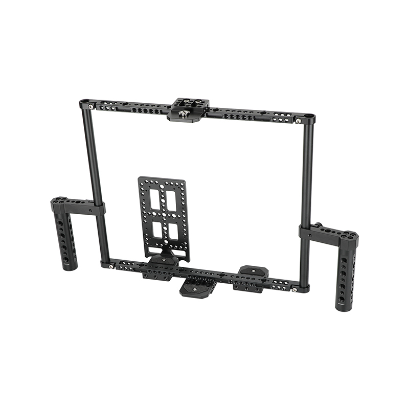 CAMVATE Adjustable Camera 10" Monitor Cage Rig With Dual Cheese Handle & Cheese-Type Plate