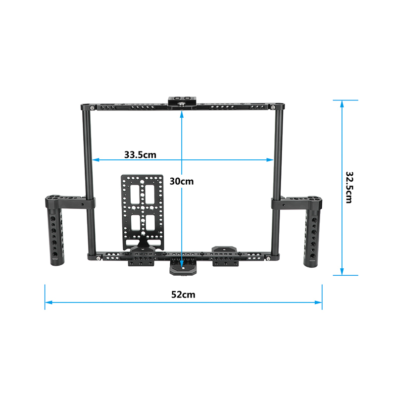 CAMVATE Adjustable Camera 10" Monitor Cage Rig With Dual Cheese Handle & Cheese-Type Plate