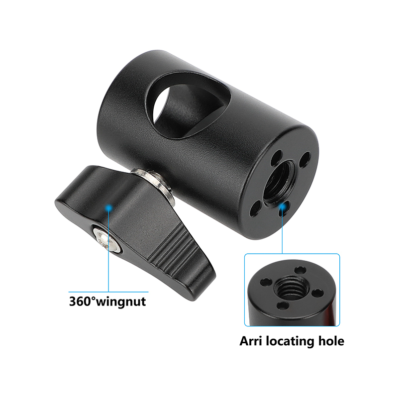 CAMVATE Light Stand Head Adapter With ARRI Locating Hole (Black Ratchet Knob)