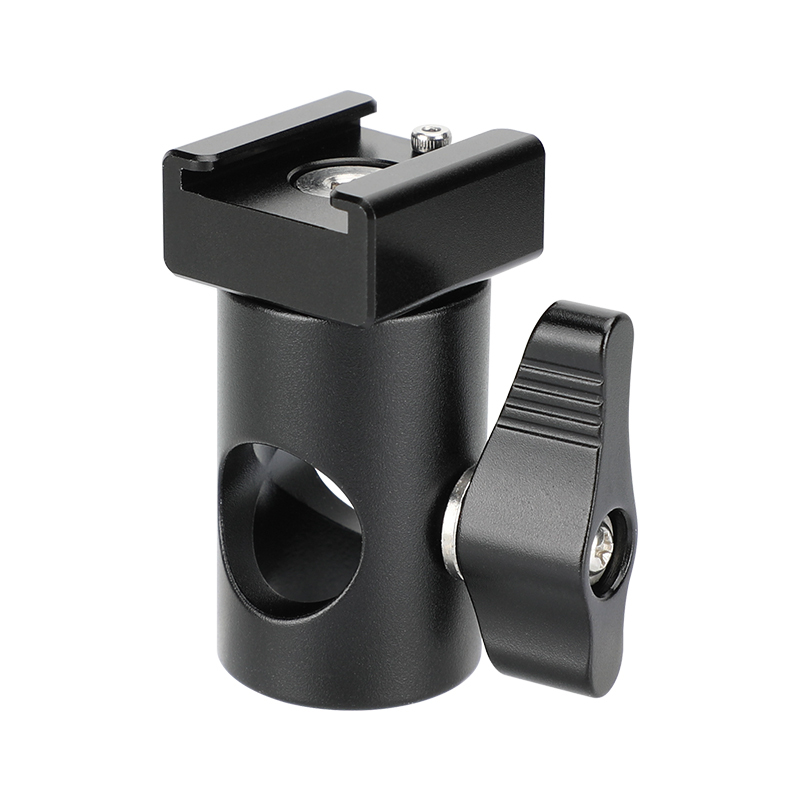 CAMVATE Light Stand Head With Cold Shoe Mount Adapter (Black Rachet Lever)