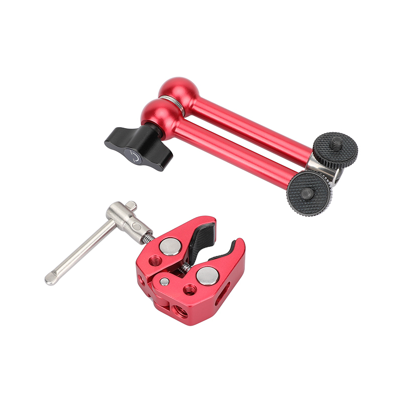 CAMVATE Universal 10" Articulating Magic Arm And Super Crab Clamp (Red Body)