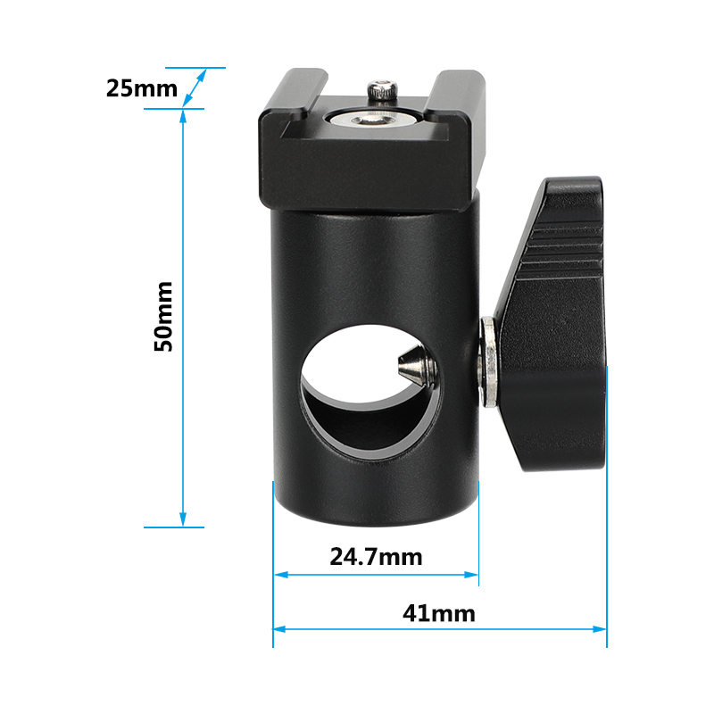 CAMVATE Light Stand Head With Cold Shoe Mount Adapter (Black Rachet Lever)