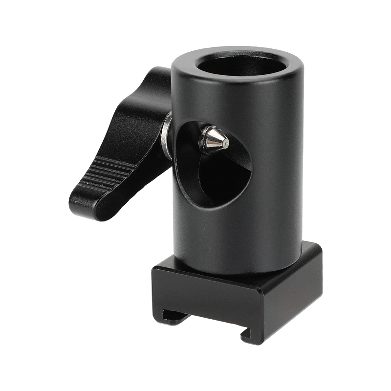 CAMVATE Light Stand Head With Cold Shoe Mount Adapter (Black Rachet Lever)