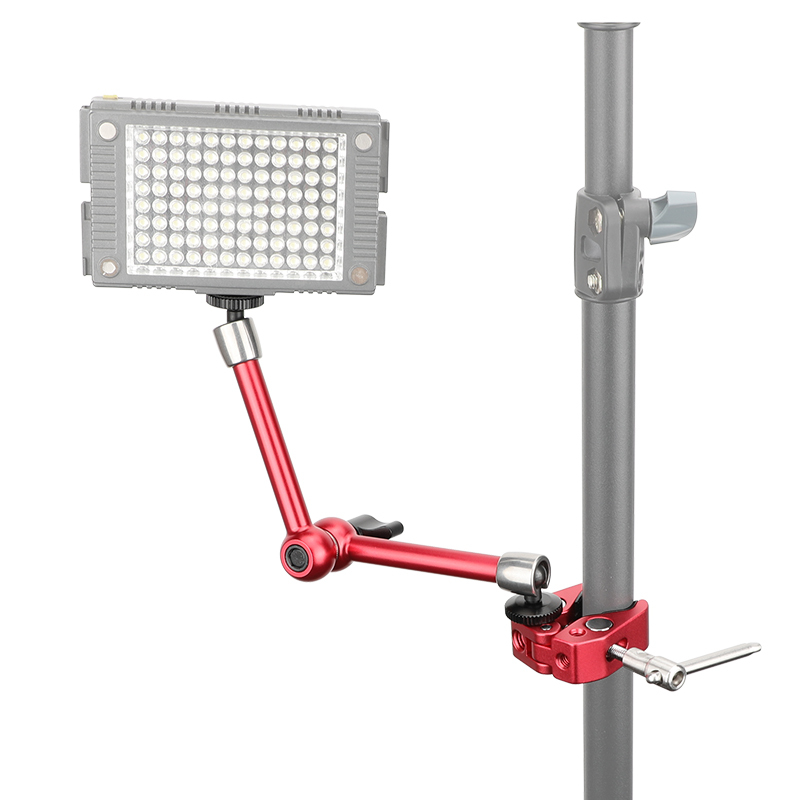 CAMVATE Universal 10" Articulating Magic Arm And Super Crab Clamp (Red Body)