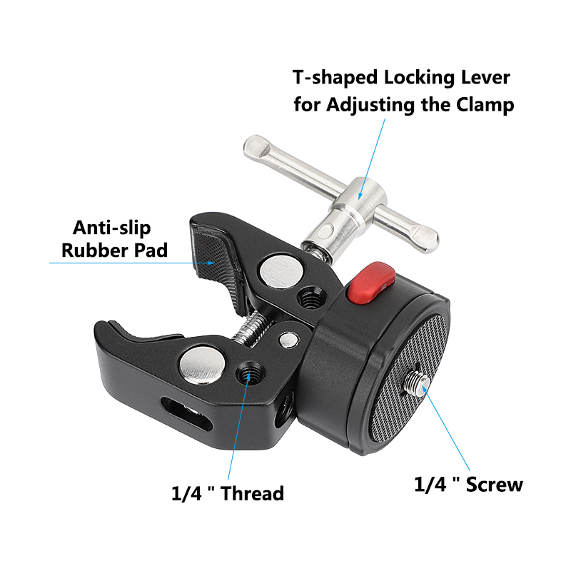 CAMVATE Super Crab Clamp With QR 1/4" Bolt-on Mount