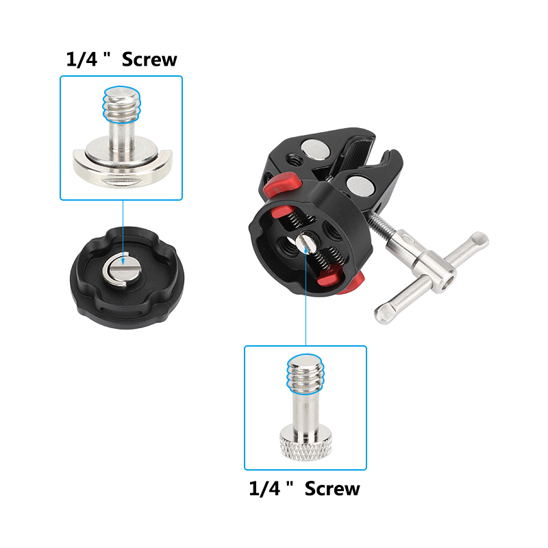 CAMVATE Super Crab Clamp With QR 1/4" Bolt-on Mount