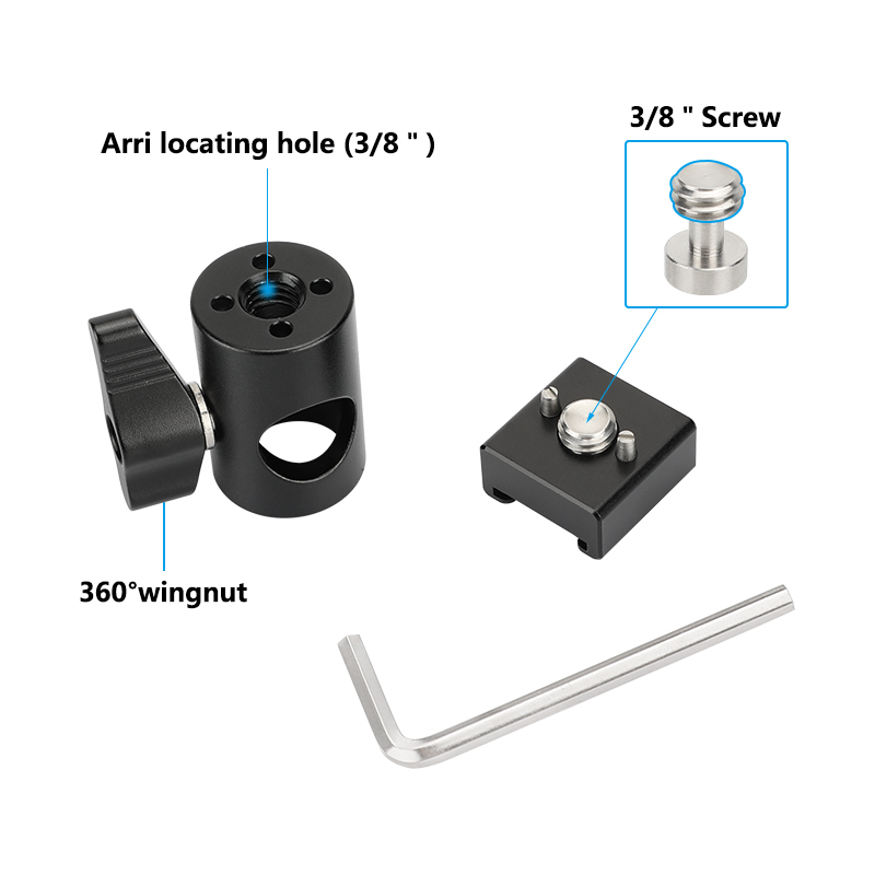 CAMVATE Light Stand Head With Cold Shoe Mount Adapter (Black Rachet Lever)
