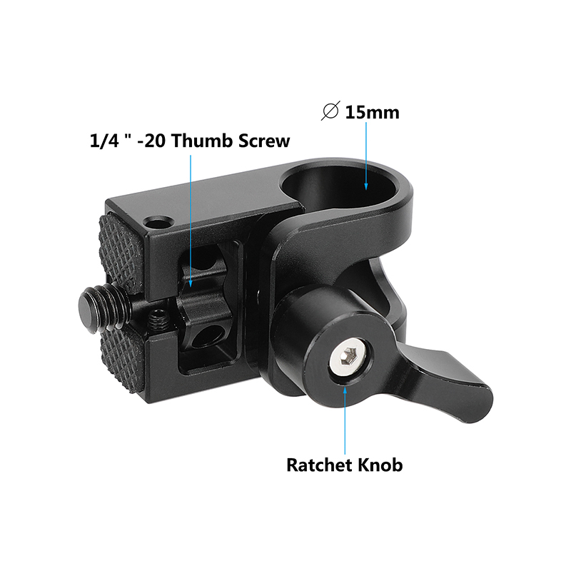 15mm Single Rod Bracket with 1/4"-20 Thumb Screw Mount
