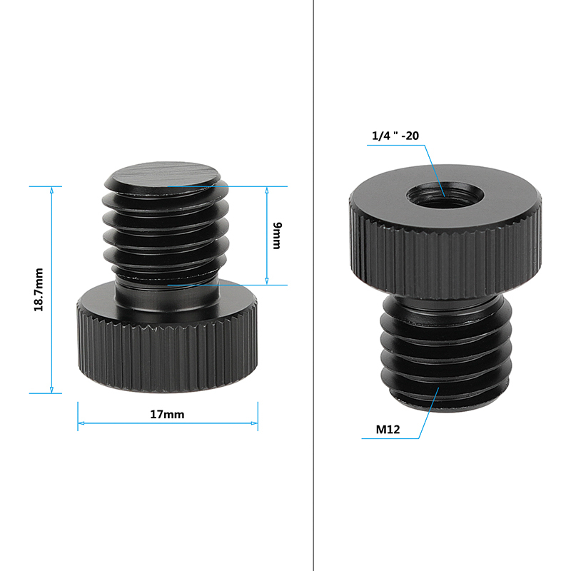 CAMVATE 15mm Rod Plug and Connector Set with M12 Thread (4-Pack)