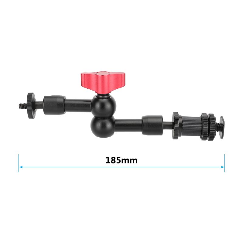 CAMVATE 7" Articulating Magic Arm with Shoe Mount Adapter (Red Locking Knob)