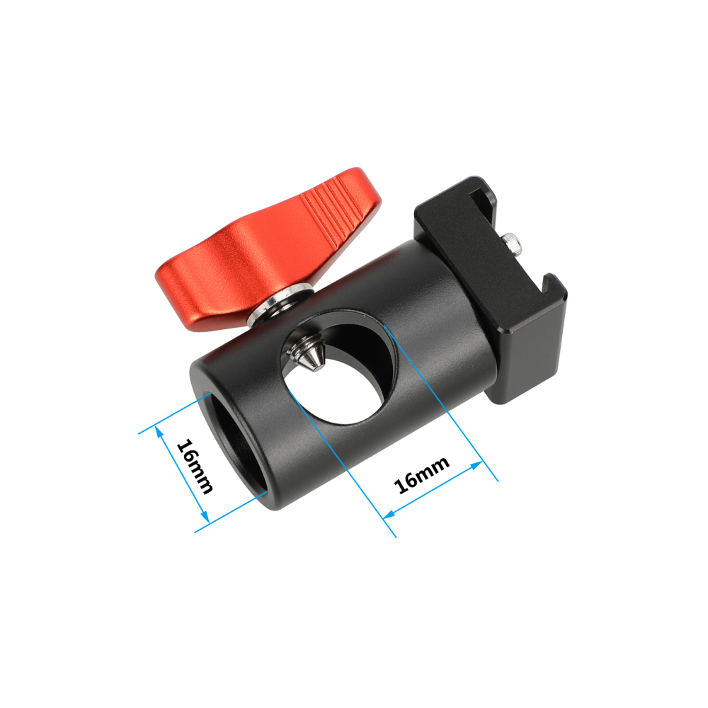 CAMVATE Light Stand Head With Cold Shoe Mount Adapter (Red Rachet Lever)