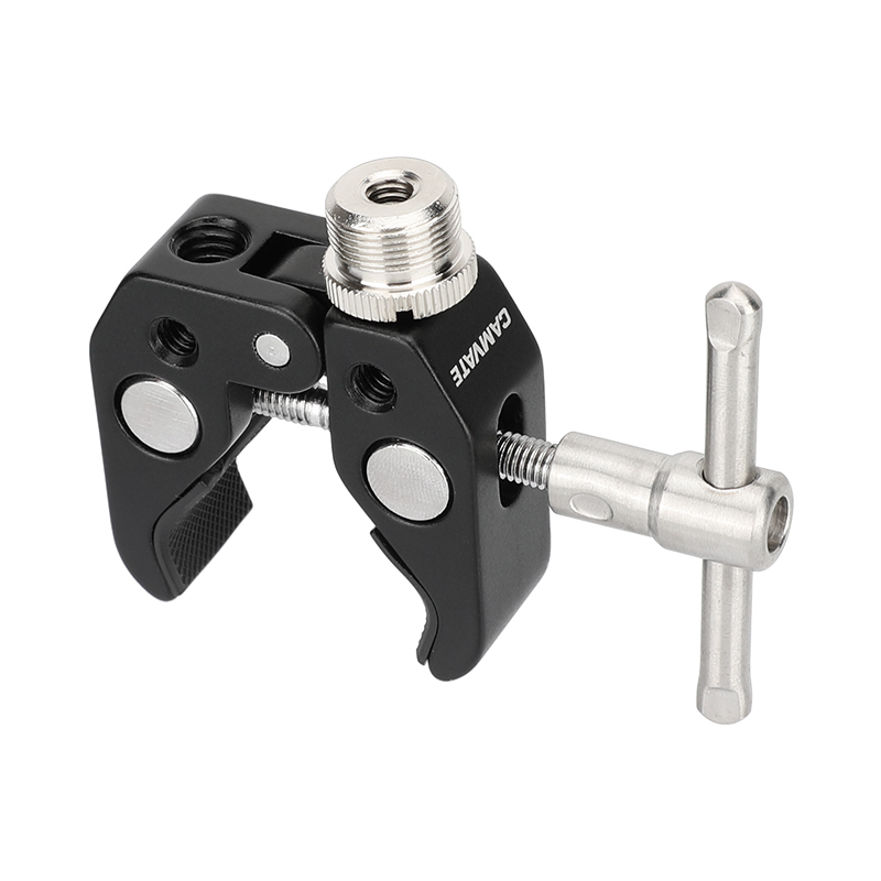 CAMVATE Super Crab Clamp with 5/8"-27 Thread Adapter for Microphones (2-Pack)