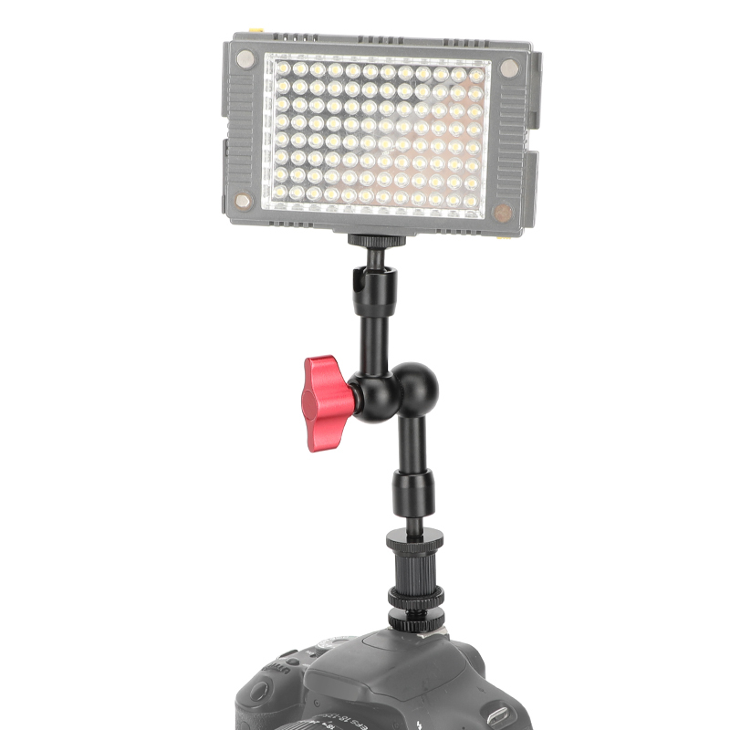 CAMVATE 7" Articulating Magic Arm with Shoe Mount Adapter (Red Locking Knob)