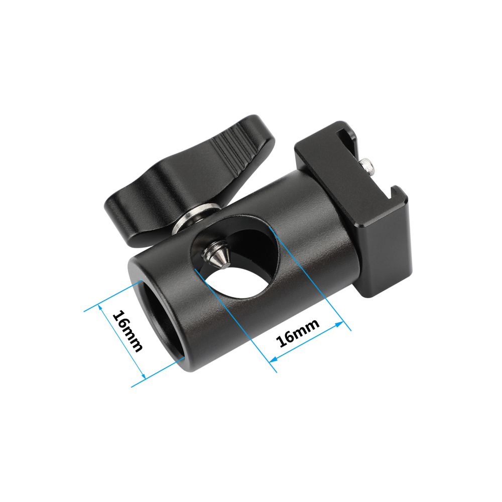 CAMVATE Light Stand Head With Cold Shoe Mount Adapter (Black Rachet Lever)