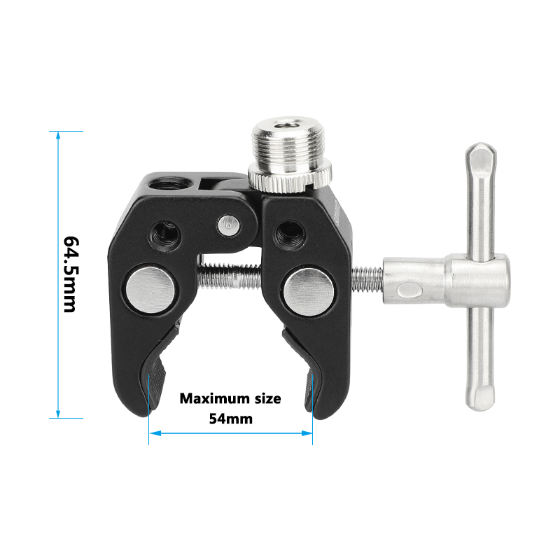 CAMVATE Super Crab Clamp with 5/8"-27 Thread Adapter for Microphones (2-Pack)