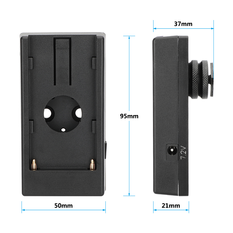 CAMVATE NP-F970/L-Series Battery Plate with Shoe Mount Adapter