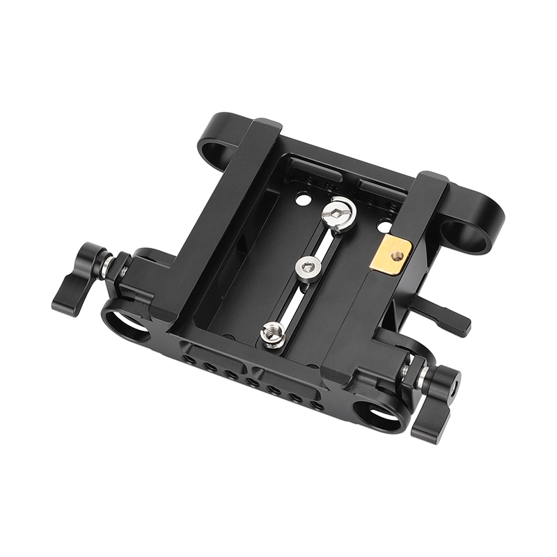 CAMVATE QR Baseplate Dovetail Clamp with Double Rod Adapter for 19mm Studio