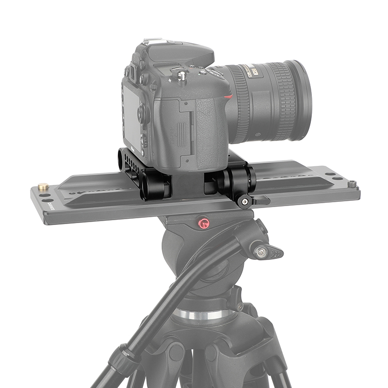 CAMVATE QR Baseplate Dovetail Clamp with Double Rod Adapter for 19mm Studio