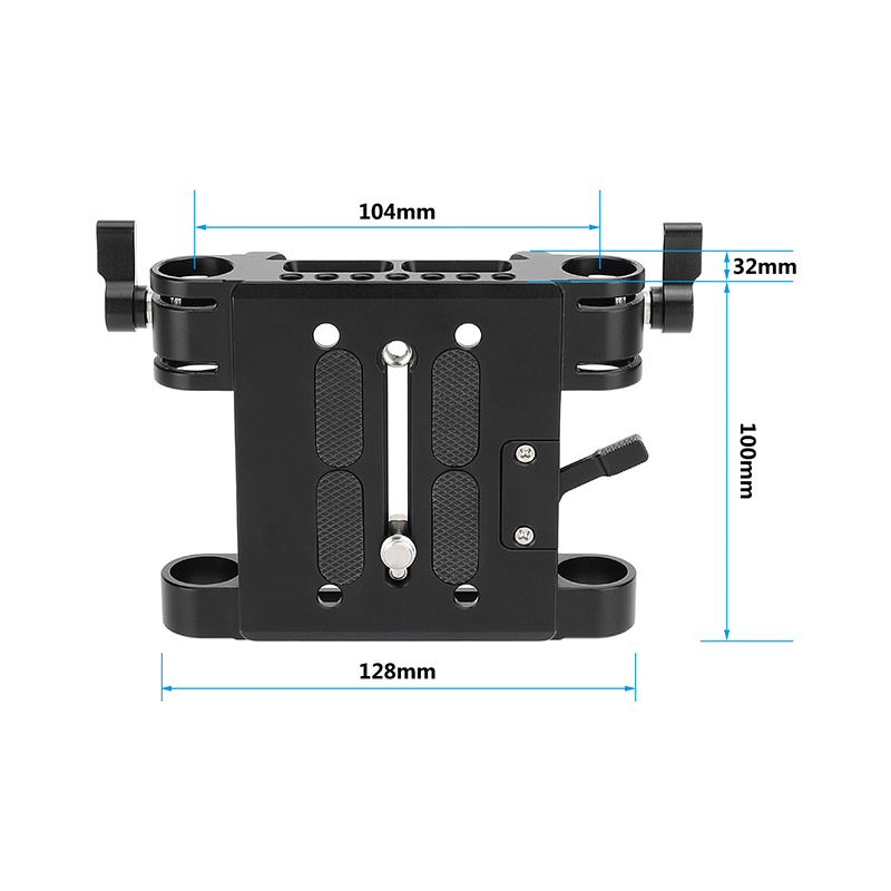 CAMVATE QR Baseplate Dovetail Clamp with Double Rod Adapter for 19mm Studio