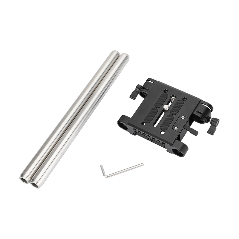 CAMVATE QR Baseplate Dovetail Clamp with 11.8" Rod for 19mm Studio