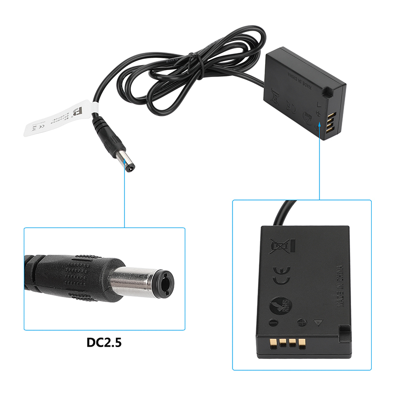 CAMVATE Canon LP-E17 Dummy Battery to 2.5mm DC Cable