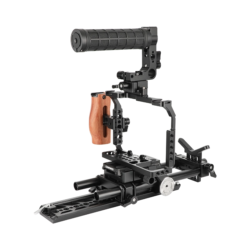 CAMVATE Full Camera Cage Kit with Handles and 15mm Support System for Panasonic GH6