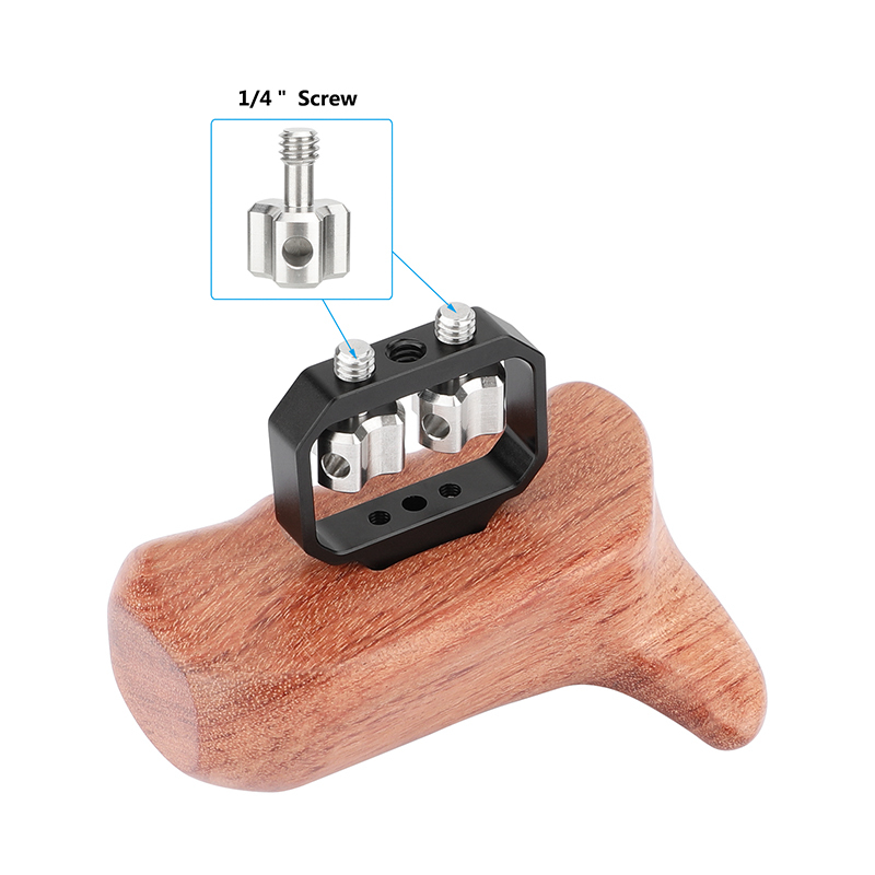 CAMVATE Wooden Handgrip with 1/4"-20 Thumbscrew (Right Hand, Large-Sized)