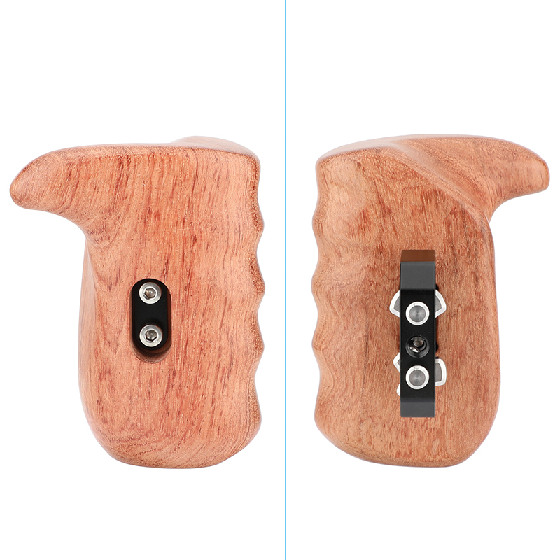 CAMVATE Wooden Handgrip with 1/4"-20 Thumbscrew (Right Hand, Large-Sized)