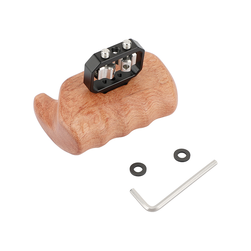 CAMVATE Wooden Handgrip with 1/4"-20 Thumbscrew (Right Hand, Large-Sized)