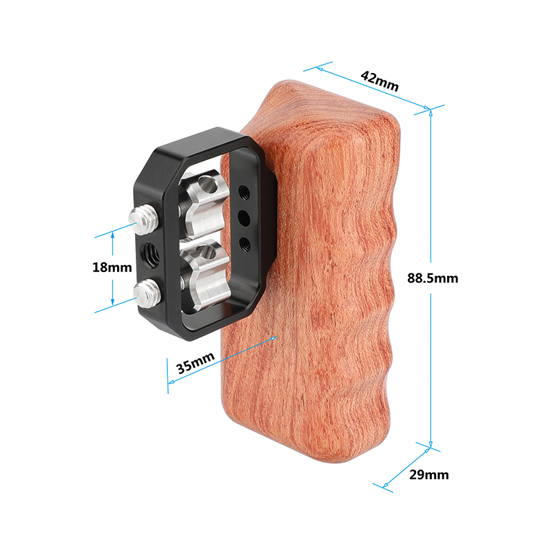 CAMVATE Wooden Handgrip with 1/4"-20 Thumbscrew (Left Hand)