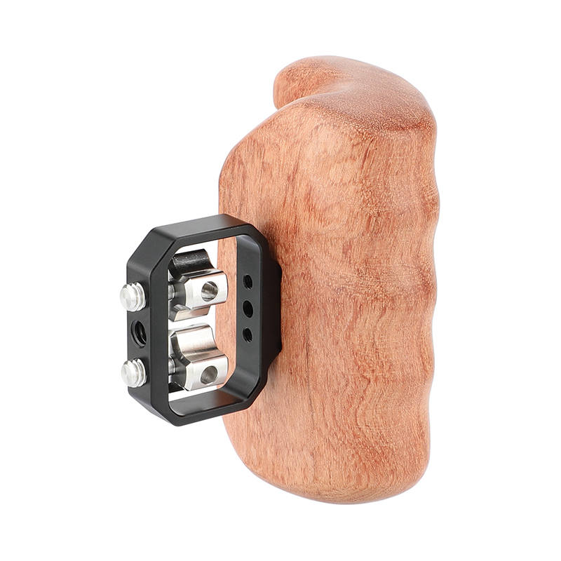 CAMVATE Wooden Handgrip with 1/4"-20 Thumbscrew (Left Hand, Large-Sized)