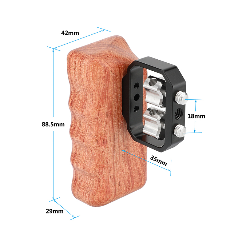 CAMVATE Wooden Handgrip with 1/4"-20 Thumbscrew (Right Hand)