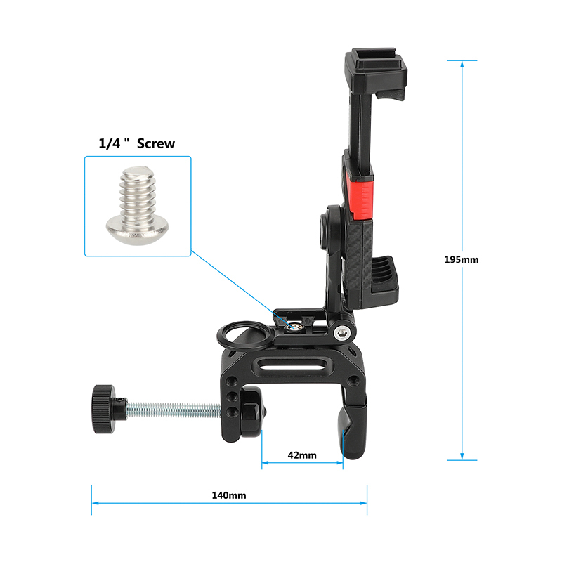 CAMVATE Universal C-Clamp with Smartphone Clip Mount