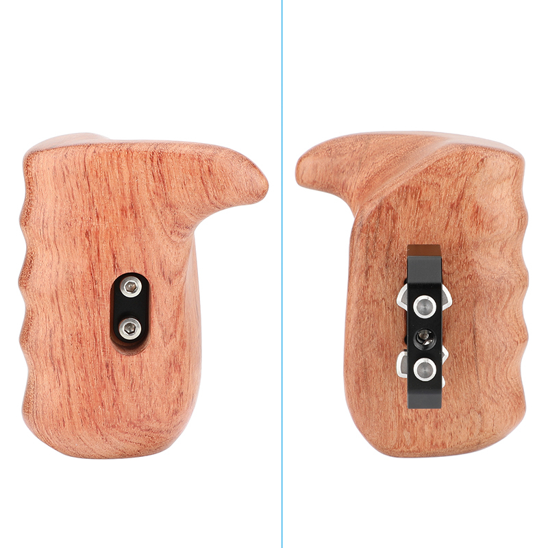 CAMVATE Wooden Handgrip with 1/4"-20 Thumbscrew (Left Hand, Large-Sized)