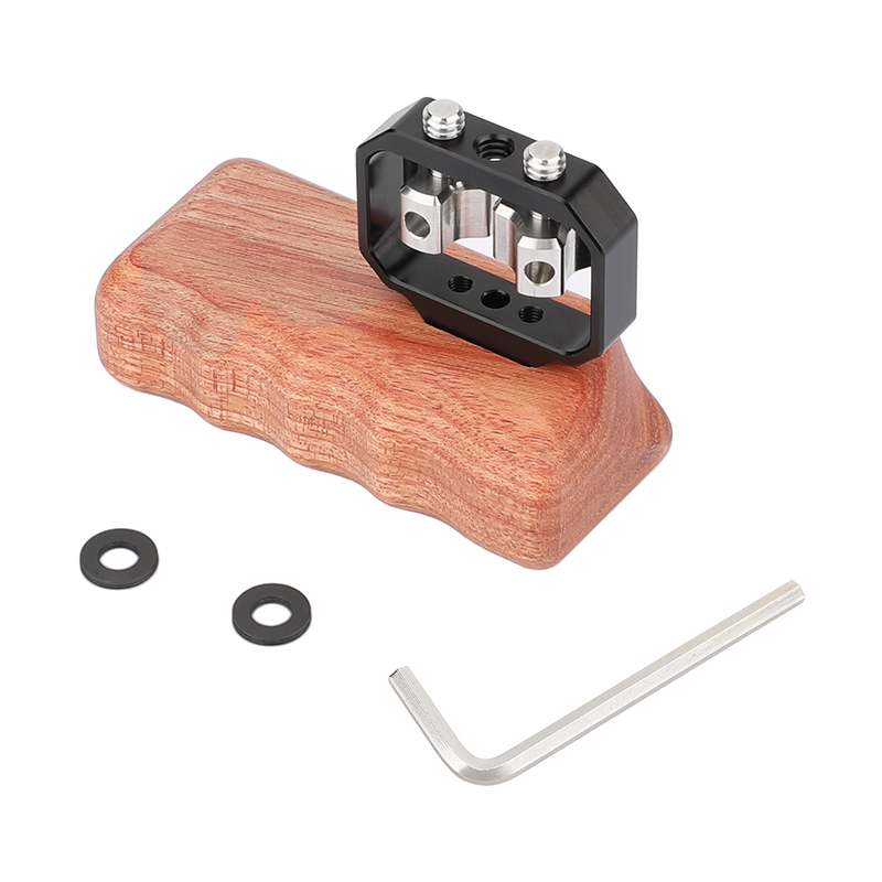 CAMVATE Wooden Handgrip with 1/4"-20 Thumbscrew (Left Hand)