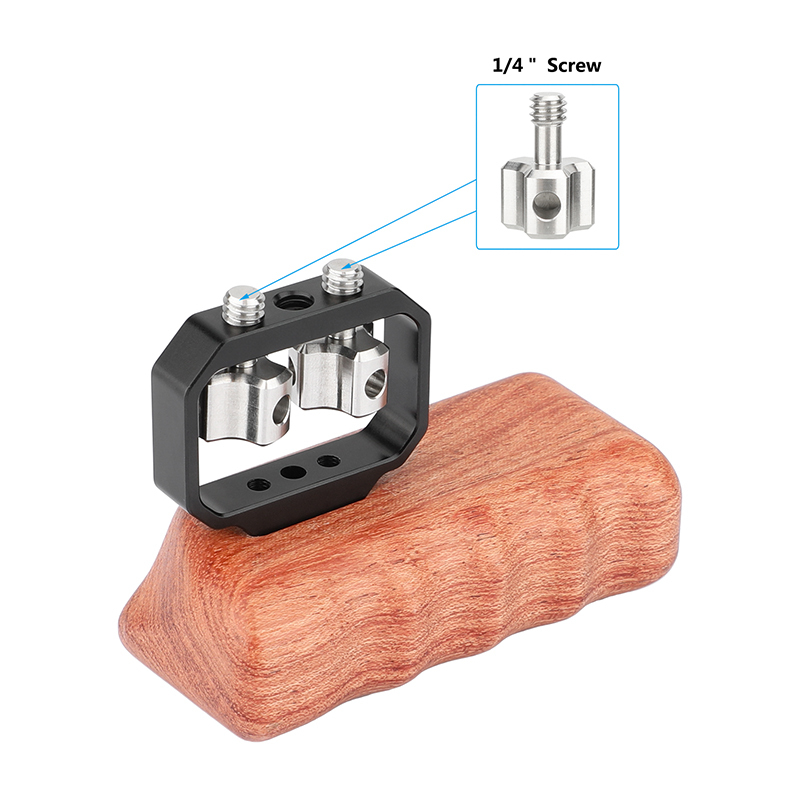 CAMVATE Wooden Handgrip with 1/4"-20 Thumbscrew (Right Hand)